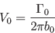 \begin{displaymath}
V_0 = \frac{ \Gamma_0 }{ 2\pi b_0 }
\end{displaymath}